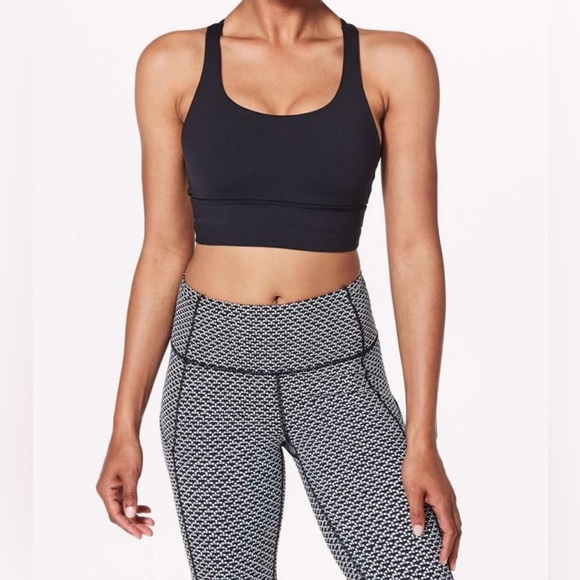 Lululemon Sports Bra SZ 2 Lululemon Energy Medium Support Black Bra - Picture 11 of 12
